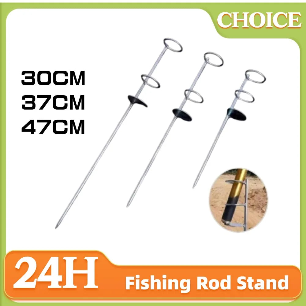 Fishing Rod Holder Outdoor with Ground Plug Design Peaceful Pleasures Health and Wellness