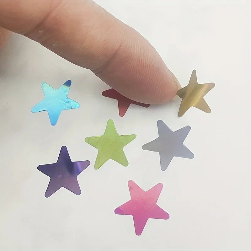 5 Sheets Bag Gold Colored Star Sticker Stamping Five Pointed