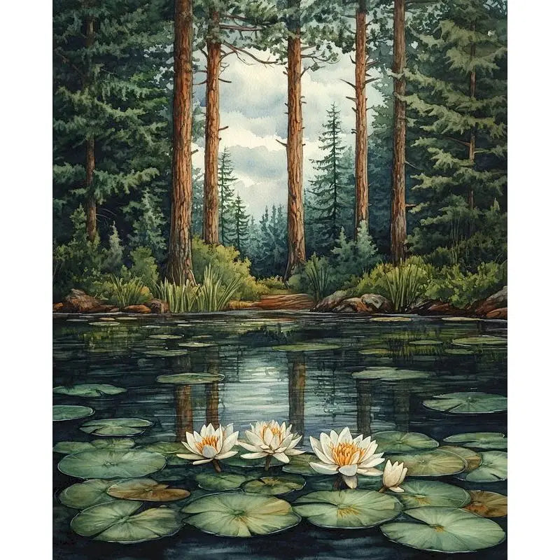 Forest Landscape Paint by Numbers Kit for Adults – 60×75cm