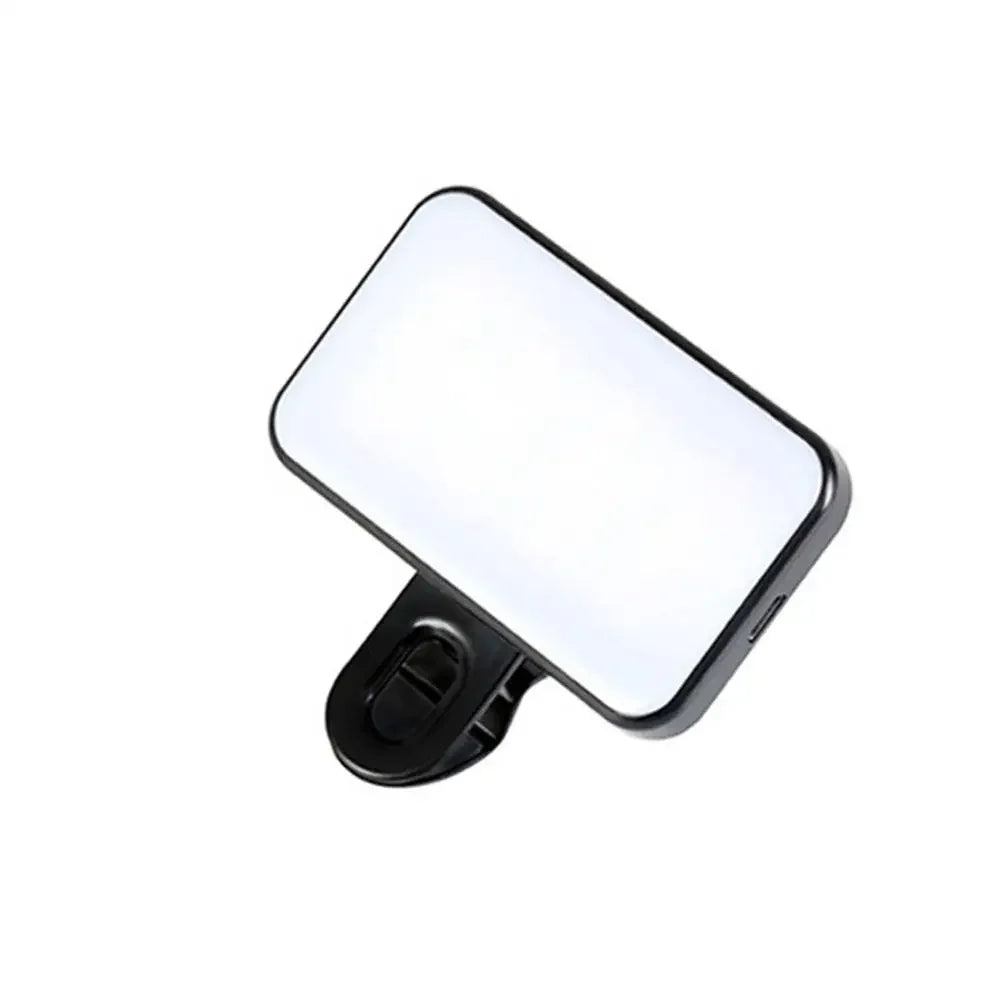 Portable Mini Selfie Fill Light Rechargeable 3 Modes Adjustable Brightness Clip On For Mobile Phone Make Up Computer Fill Light Peaceful Pleasures Health and Wellness Black