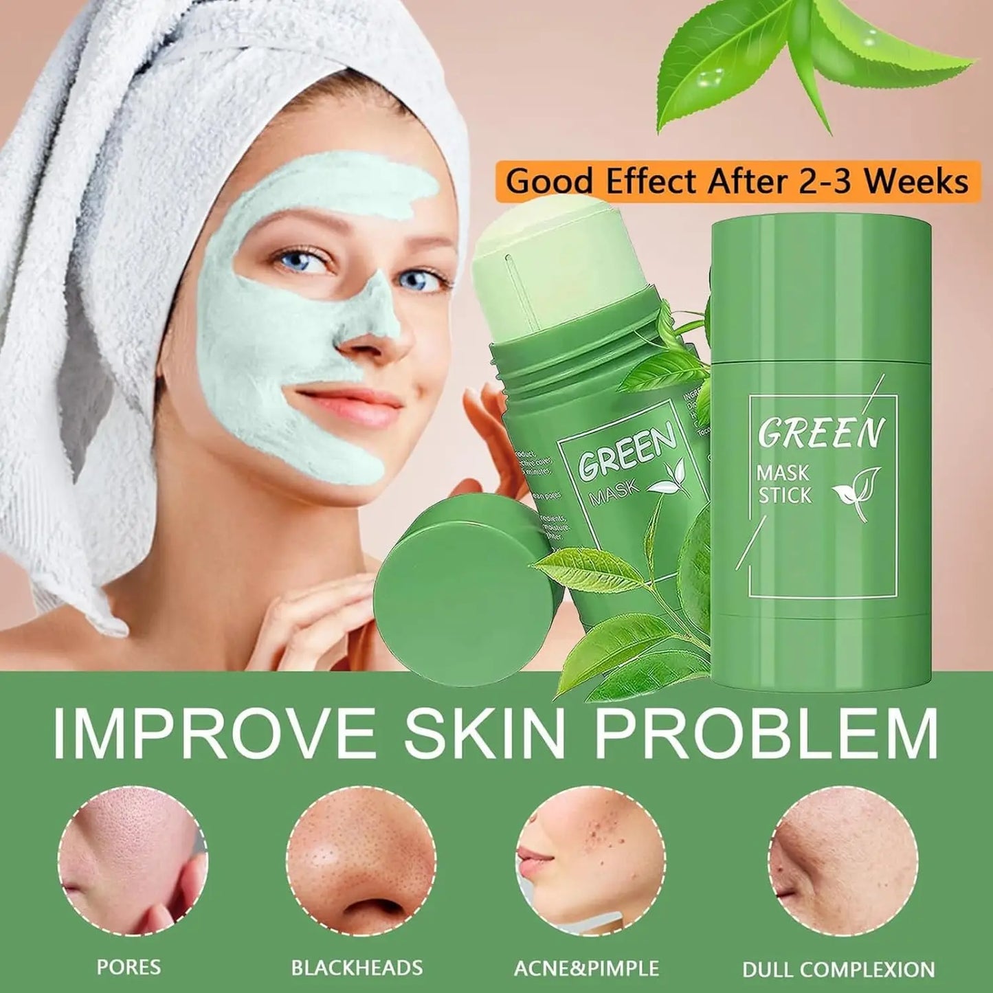 Green Tea Mud Mask Stick – Deep Cleansing & Moisturizing