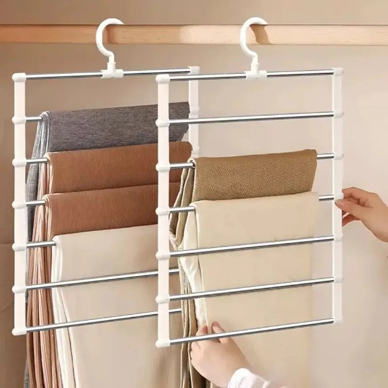 Multi-Layer Pants Hanger | Foldable Space-Saving Closet Rack Clothes Hanger Rack Peaceful Pleasures Health and Wellness