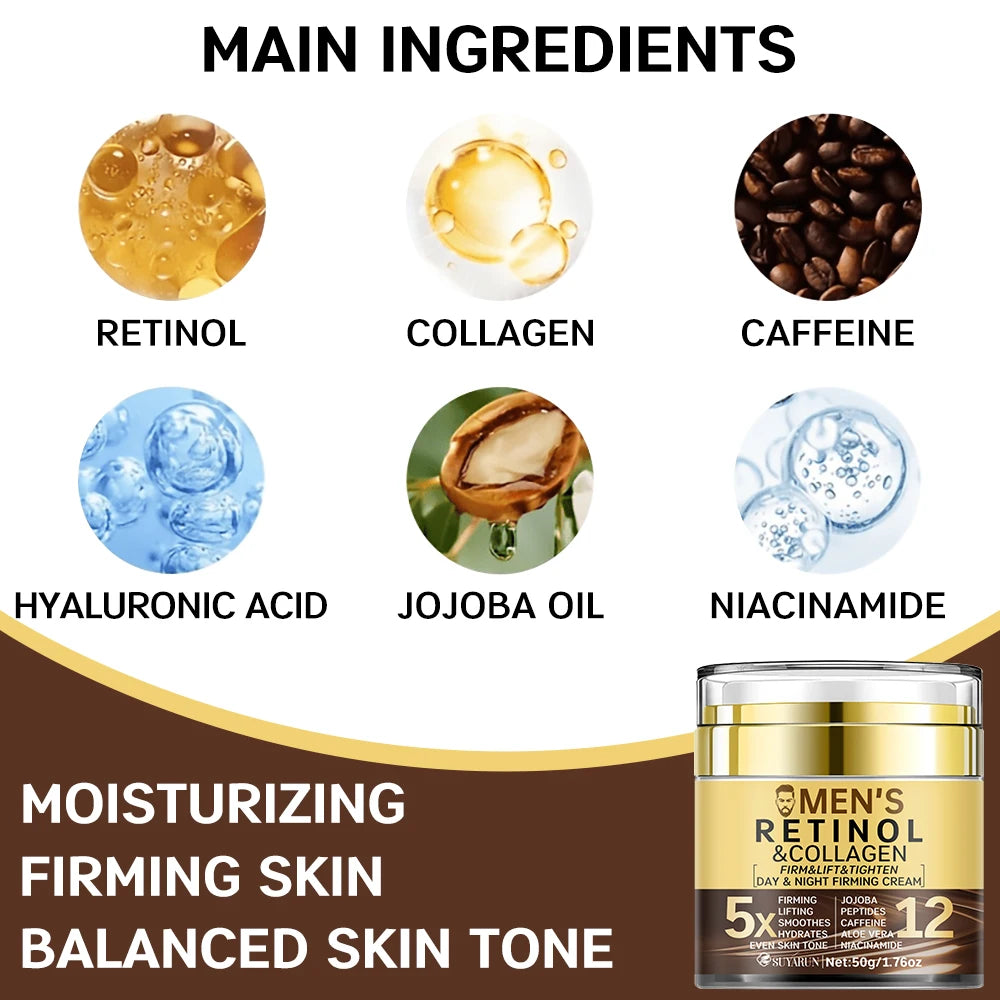 SUYARUN Men's Anti-Aging Face Cream-Firming & Hydrating Moisturizer with SPF 20 | Organic Natural Ingredients for All Skin Type. Peaceful Pleasures Health and Wellness