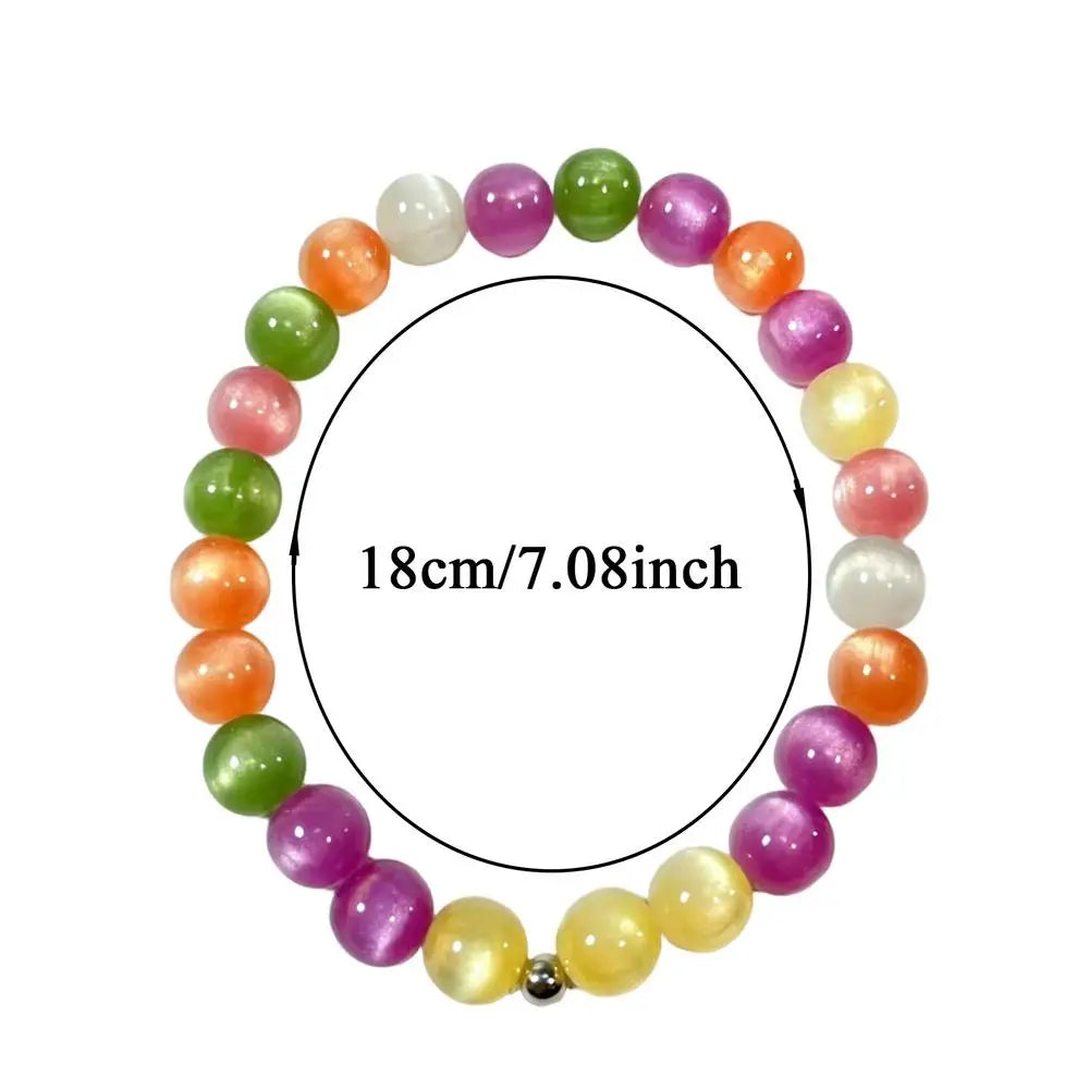 UV Reactive Rainbow Beaded Choker & Bracelet | Color-Shifting