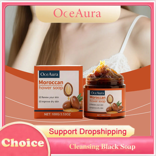 Morocco Cleansing Soap Remove Dirt Brightening Softening Smoothing Moisturizing Eliminate Odor Refreshing Body Exfoliating Soap Peaceful Pleasures Health and Wellness