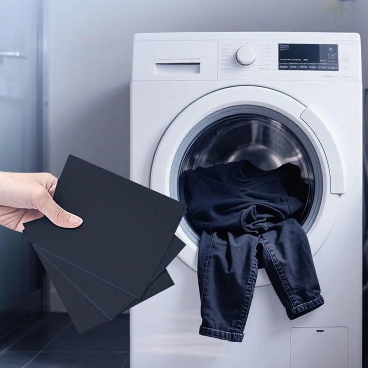 10-Pack Laundry Darkening Sheets | Black Fabric Color Restorer
