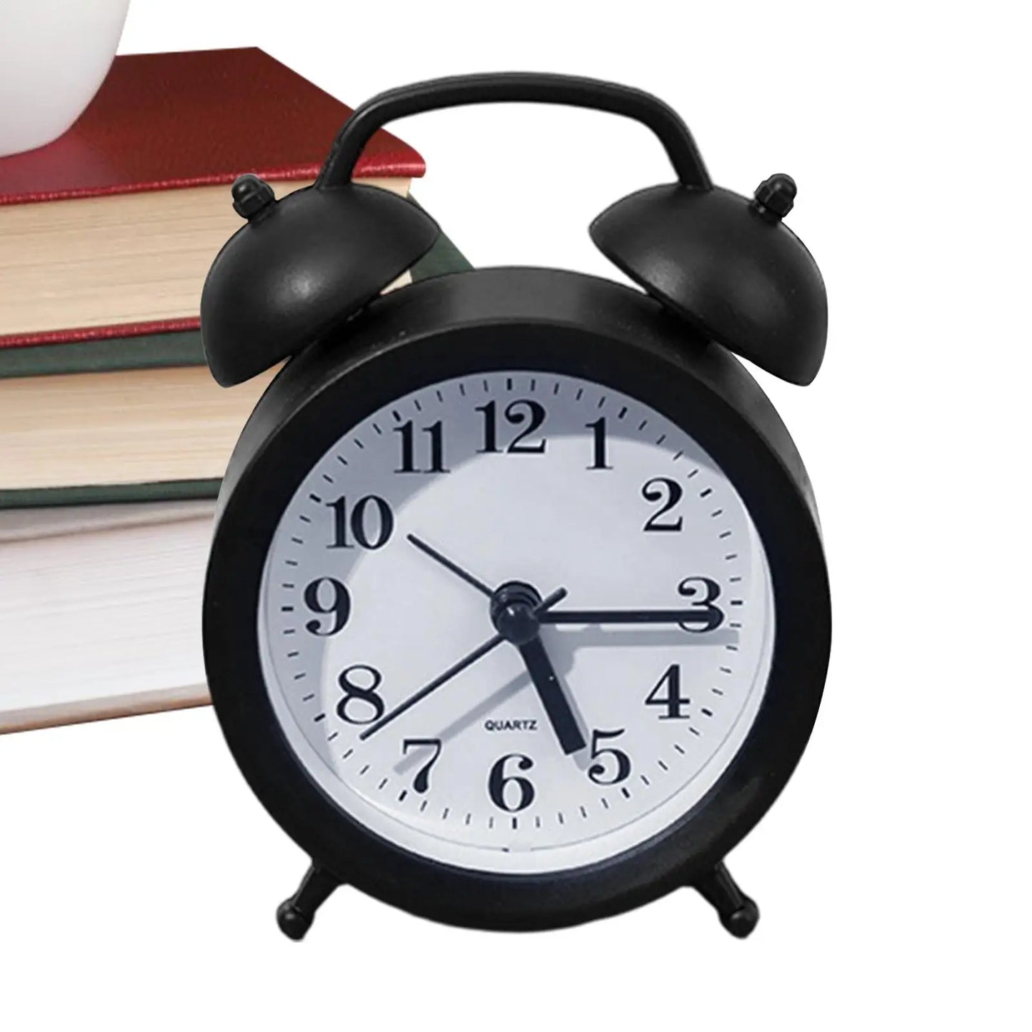 Retro Double Bell Silent Analog Alarm Clock – Desk & Bedside