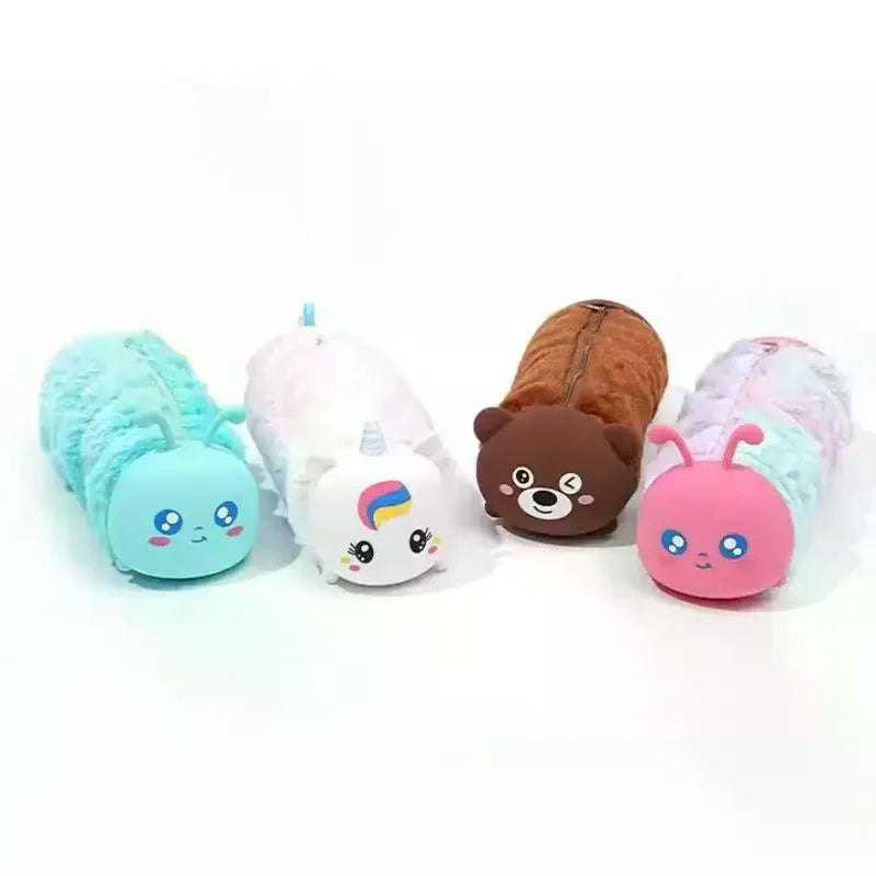 Cute Cartoon Plush Pencil Case – Large Capacity Storage Bag