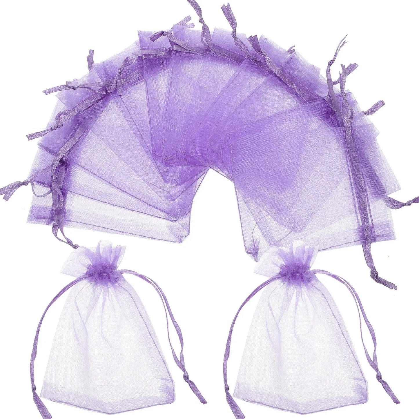 50 Pcs Gift Bag Jewelry Packaging Pouches Drawstring Bags Small Sachets for Business Sheer Organza Peaceful Pleasures Health and Wellness