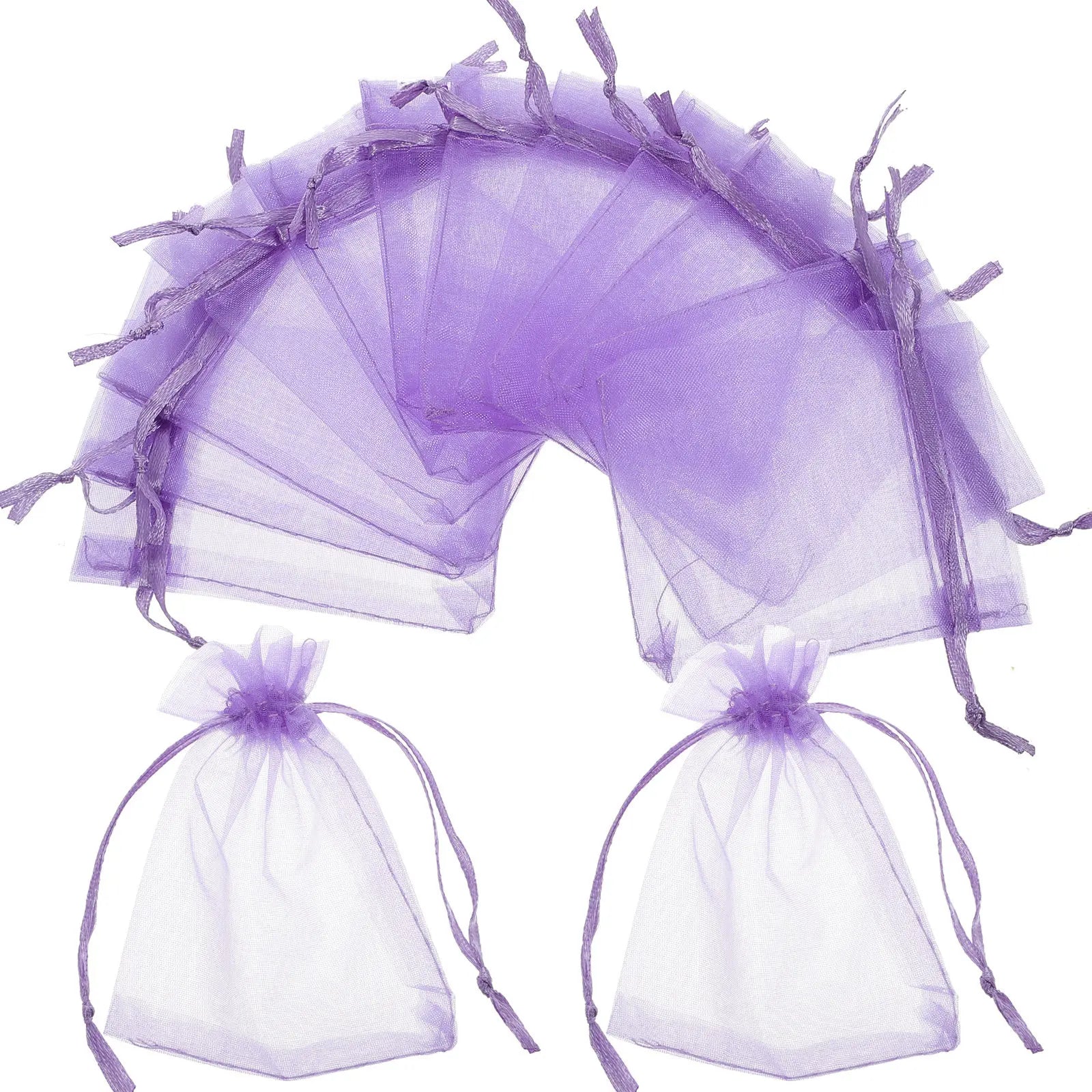 50 Pcs Gift Bag Jewelry Packaging Pouches Drawstring Bags Small Sachets for Business Sheer Organza Peaceful Pleasures Health and Wellness