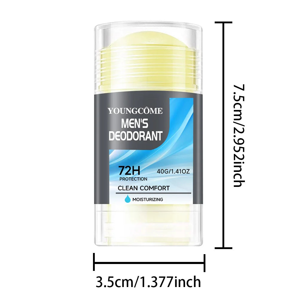 Men's 72H Deodorant Stick Anti Sweating Keep Drying Lasting Fragrance Remove Armpit Odor Underarm Refresh Sticks Fade Body Odor Peaceful Pleasures Health and Wellness 40G
