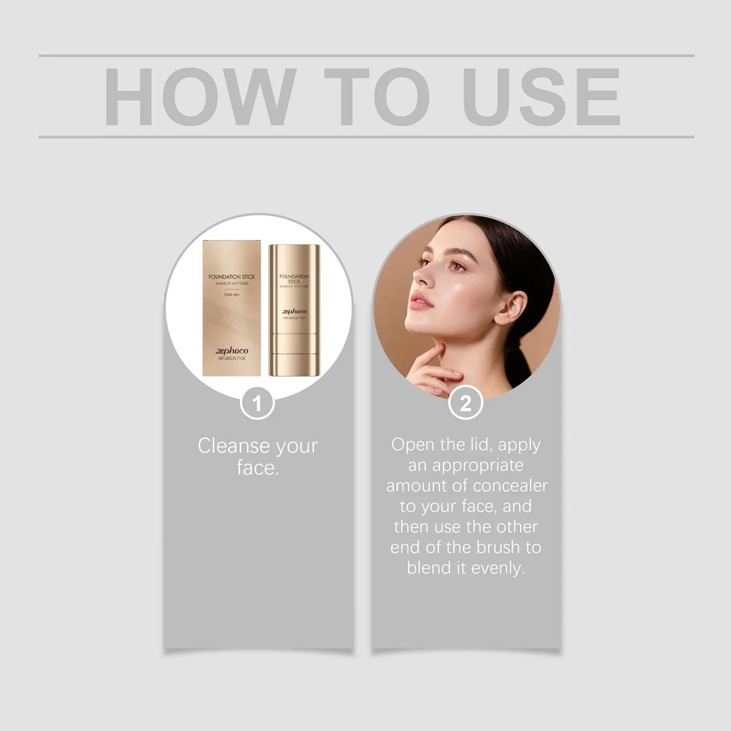 2-in-1 Foundation & Concealer Stick | Matte Finish, All Skin Types