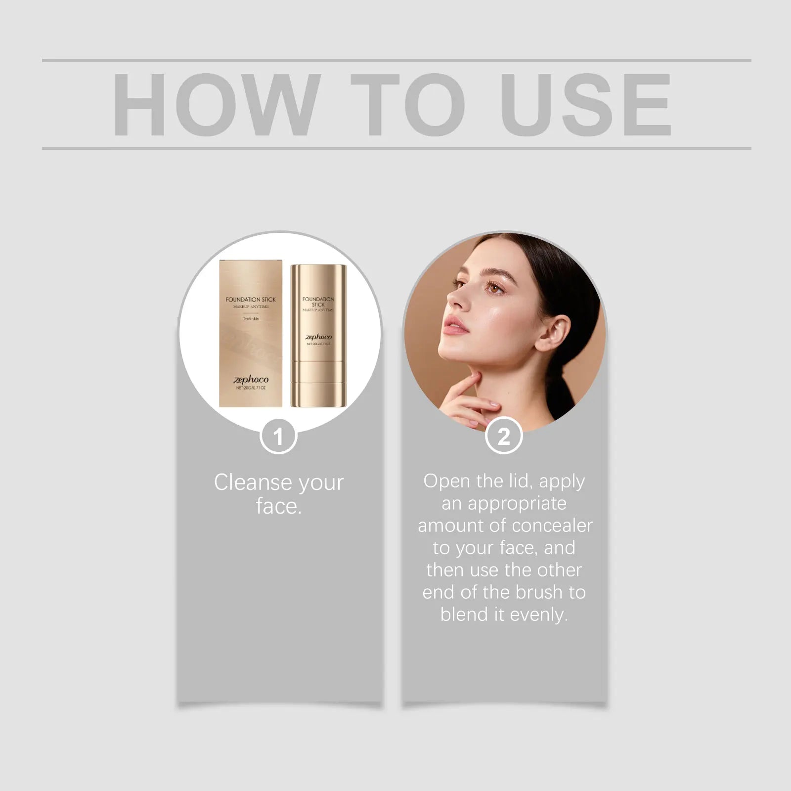 2-in-1 Foundation & Concealer Stick – Matte, Lightweight Coverage Foundation Concealer Stick Oasis Select