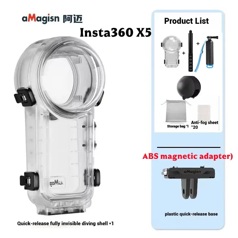 Insta360 X5 Invisible Dive Case | 60m Waterproof Housing