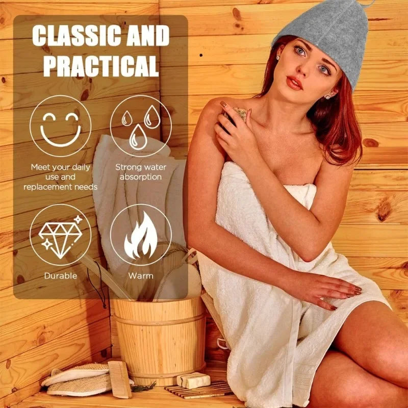 Wool Felt Sauna Hat – Unisex Russian Banya Cap | Bath House