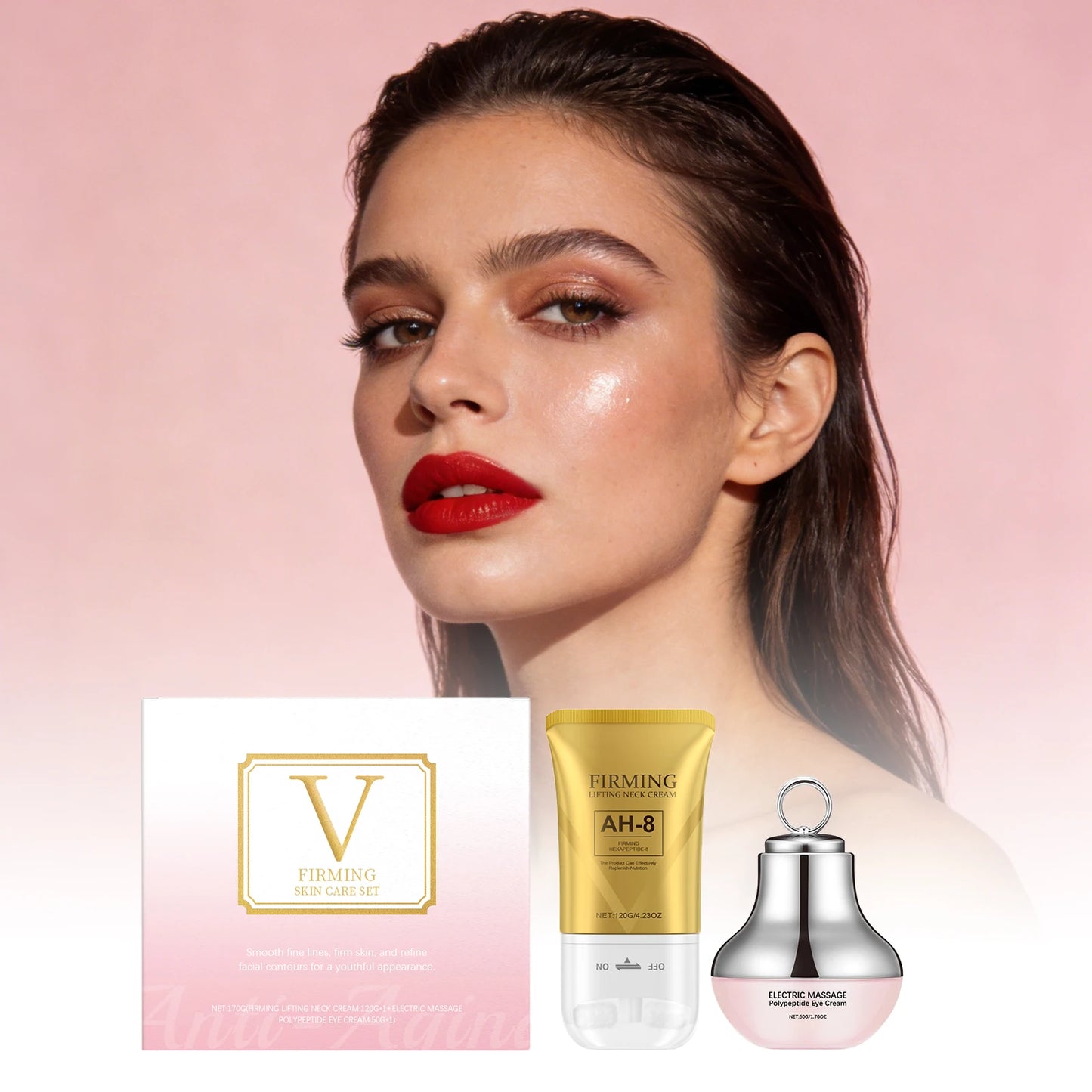 Face Firm Care Kit Tighten Eye Skin Improve Neck Firmness Relieve Skins Fatigue Brighten Tone Nourish Face Shaping Contour Kit Peaceful Pleasures Health and Wellness