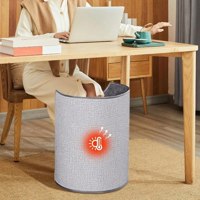 Foldable Under-Desk Electric Foot & Leg Warmer with Thermostat