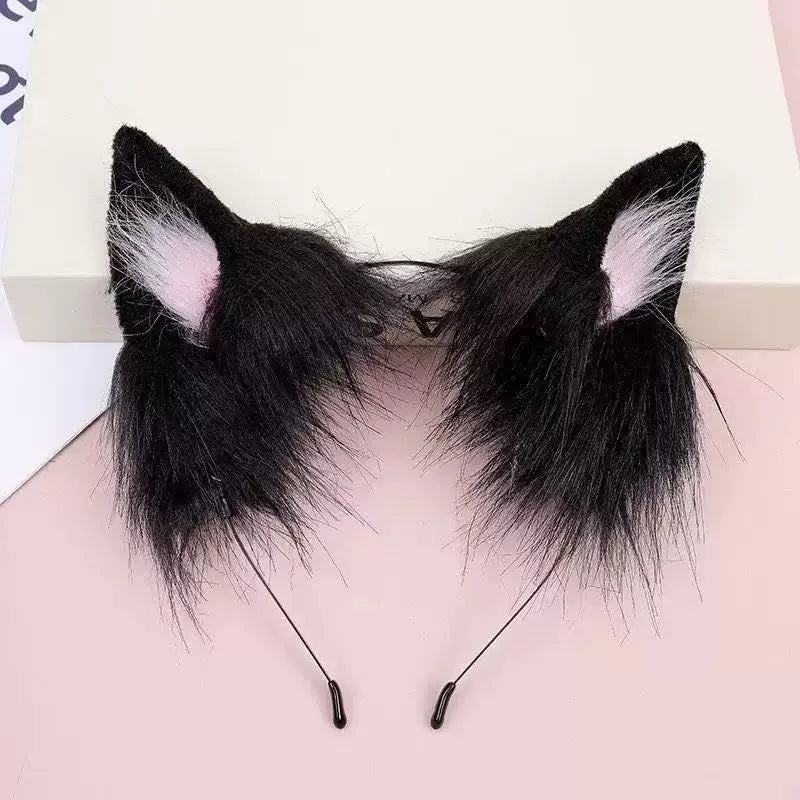 1pc Cute Plush Cat Ear Headband Holiday Animal Ear Hair Hoop Cosplay Party Styling Hair Accessories Peaceful Pleasures Health and Wellness pink