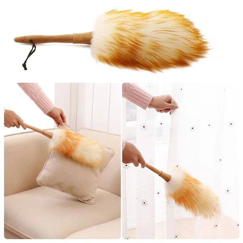 Anti-Static Lambswool Duster Brush | Home Cleaning Feather Duster