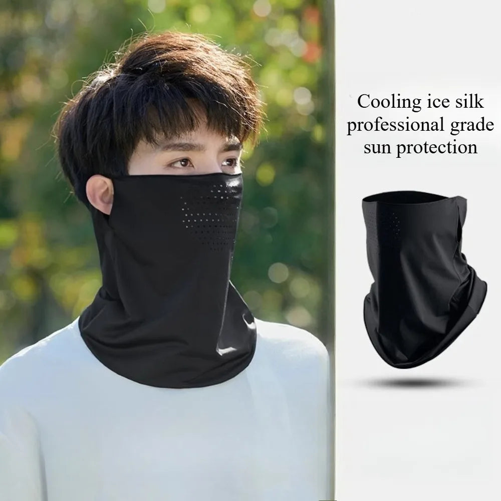 1-Piece Ear-Hanging Breathable Face Mask Scarf, Half-Face Mask, Summer Quick-Dry Neck Gaiter, Ear-Hanging Sun Protection Headscarf, Neck Scarf, Headwear for Men and Women, Outdoor Cycling and Driving Face Towel, Neck G Peaceful Pleasures Health and Wellness