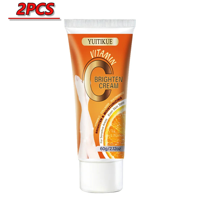 Vitamin C Brighten Cream with Collagen Niacinamide Moisturizing Even Skin Tone Brightening Body Cream for Sensitive Areas 60g Peaceful Pleasures Health and Wellness 2pcs