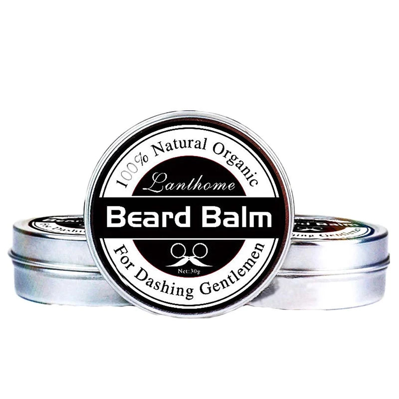 2PCS Natural Beard Balm Wax, Mustaches Cream for Men, Moisturizing Smoothing, Beard Styling Professional Care Cream Skin Care Peaceful Pleasures Health and Wellness