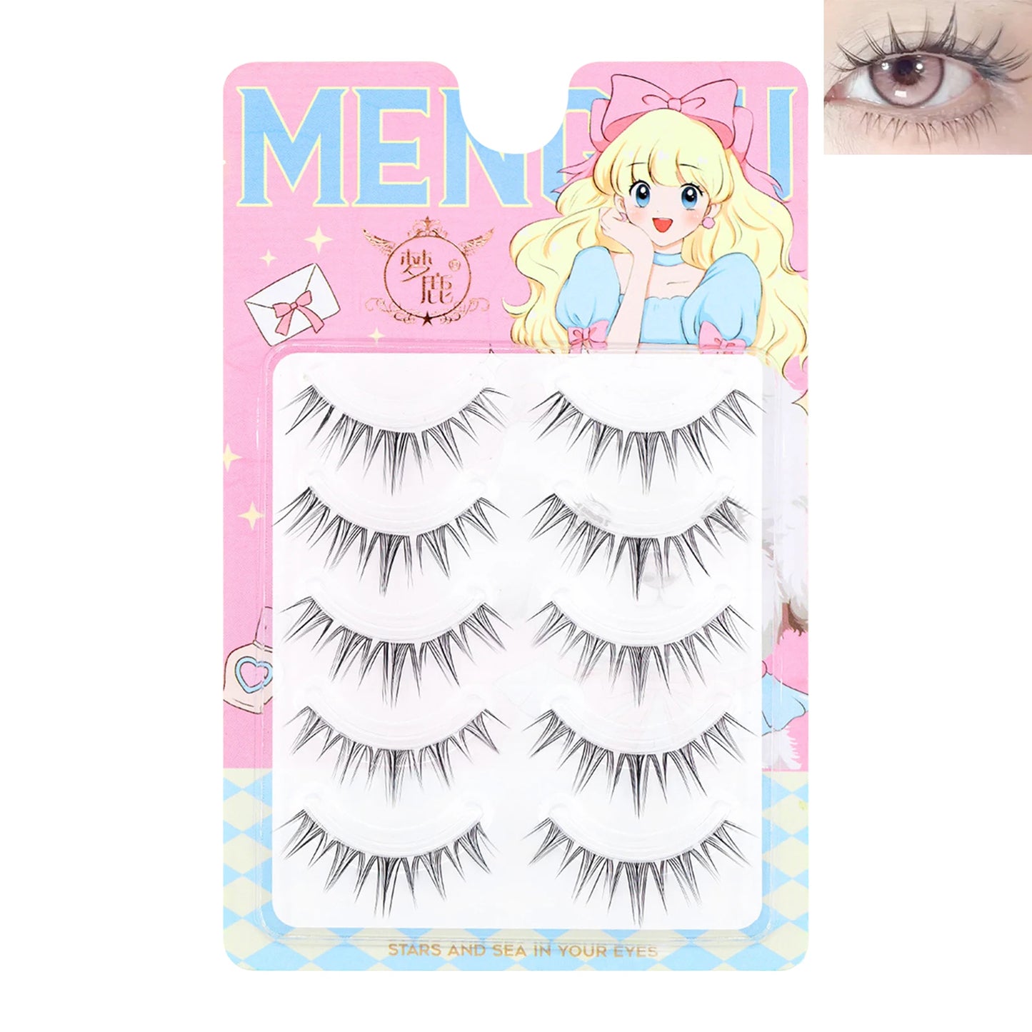 Korean Idol DIY False Eyelashes – Natural Wispy Cluster Lashes 5pk