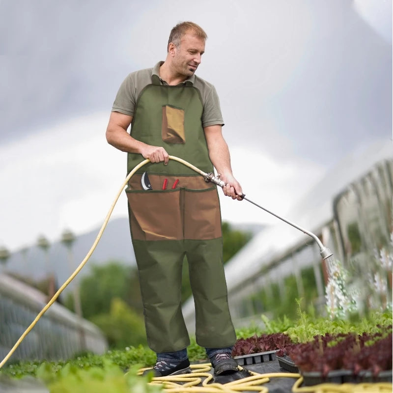 Multi Functional Oxford Fabric Gardening Apron with Leg Shield Multiple Pockets for Outdoor Trimming Picking and Dirt Protection Peaceful Pleasures Health and Wellness