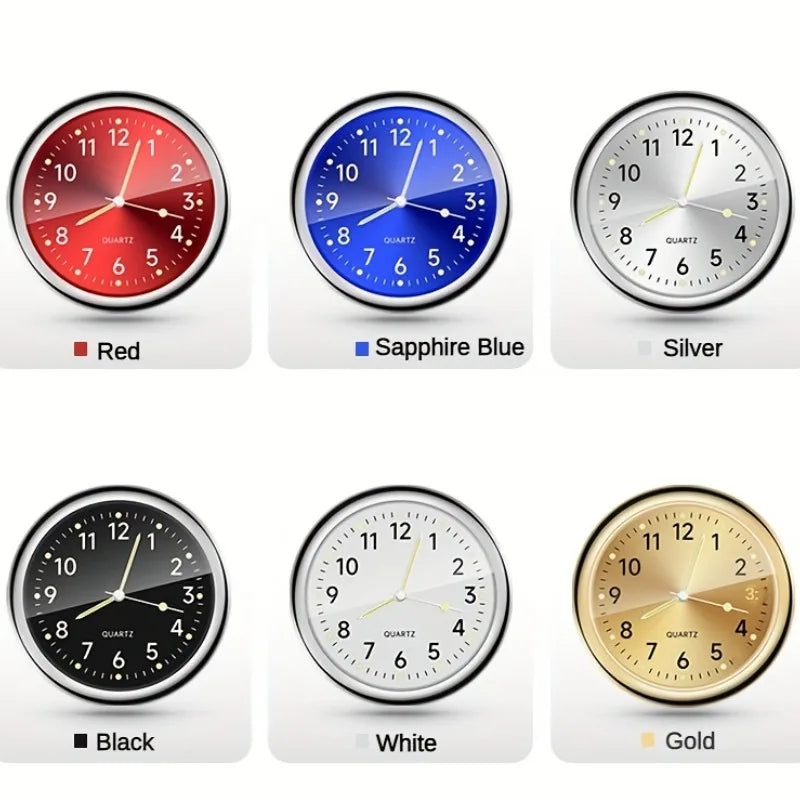 1pc Glow Decorative Clock Car Clock Mini Quartz Analog Car Dashboard Time Stick-On Clock Watch for Car Decoration Exclusive Peaceful Pleasures Health and Wellness