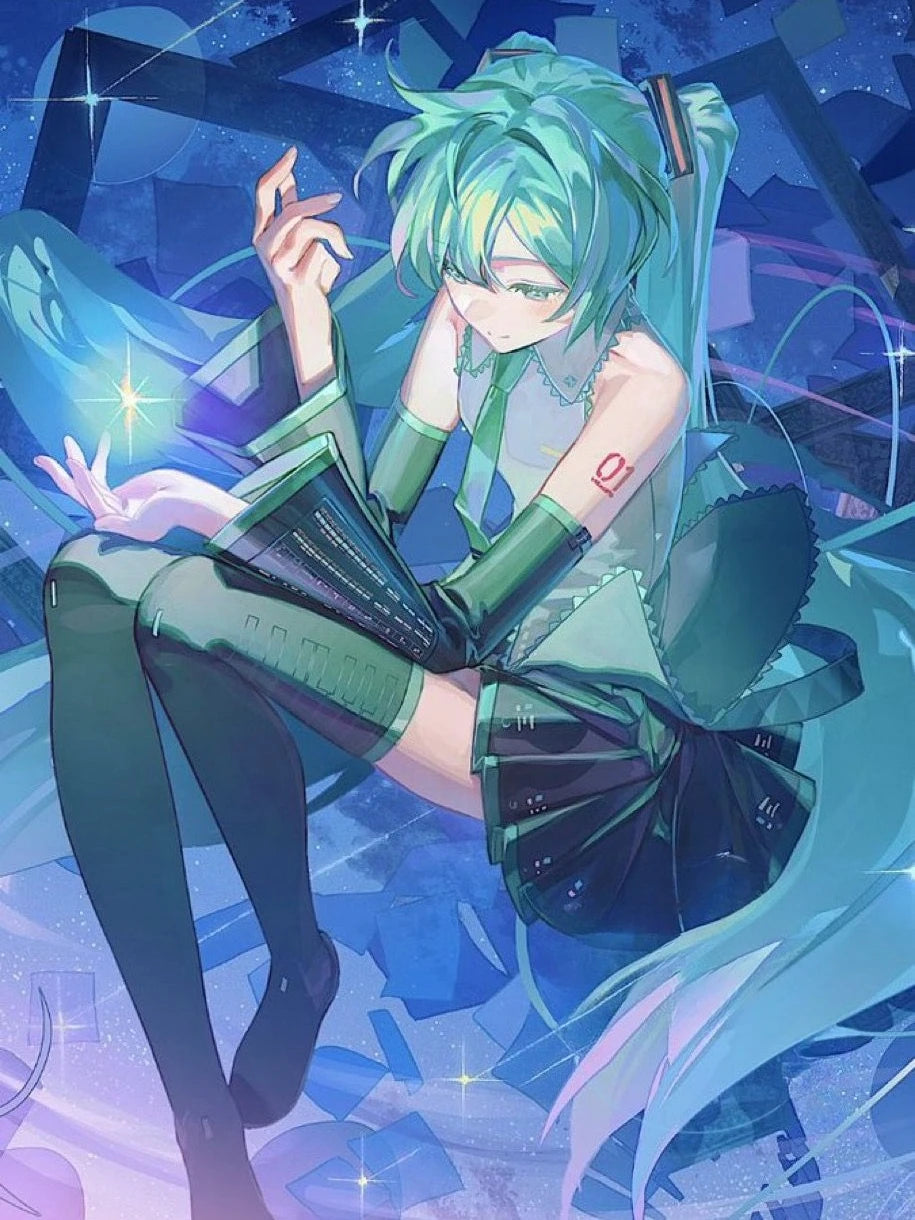 Amine H-Hatsunes-M-Miku Girls Poster Hatsune Miku art decoration Wall Art Sticker For Bar Living Room Decor Gift Peaceful Pleasures Health and Wellness 16-1PC 40x60cm