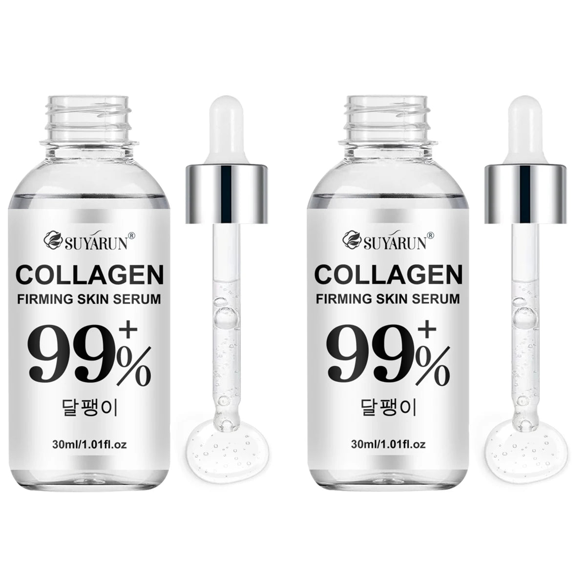 SUYARUN Collagen Firming Serum for Face - Anti-Aging & Skin Tightening Essence with Hyaluronic Acid, Fast Shipping. Peaceful Pleasures Health and Wellness 30ml-2pcs