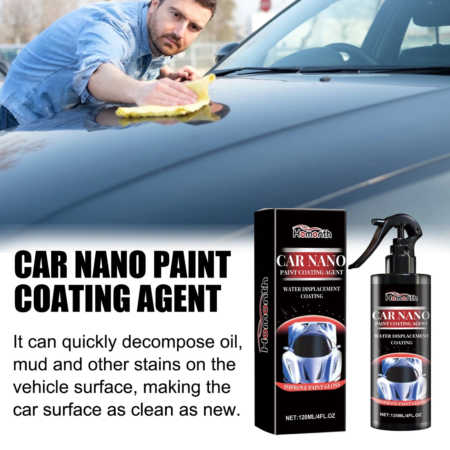 Homonth Nano Car Coating Spray | Paint Cleaner & Protector