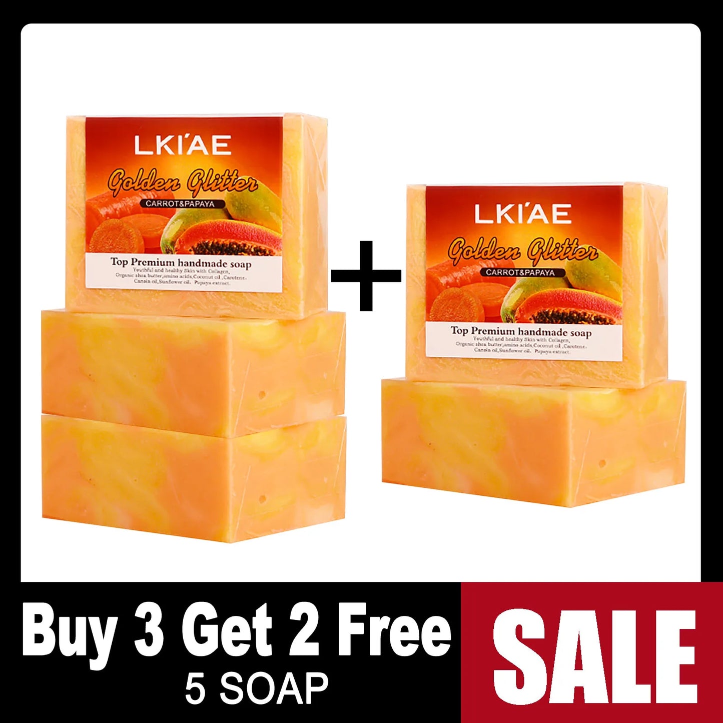 AILKE Carrot & Papaya Brightening Natural Handmade Soap 150g