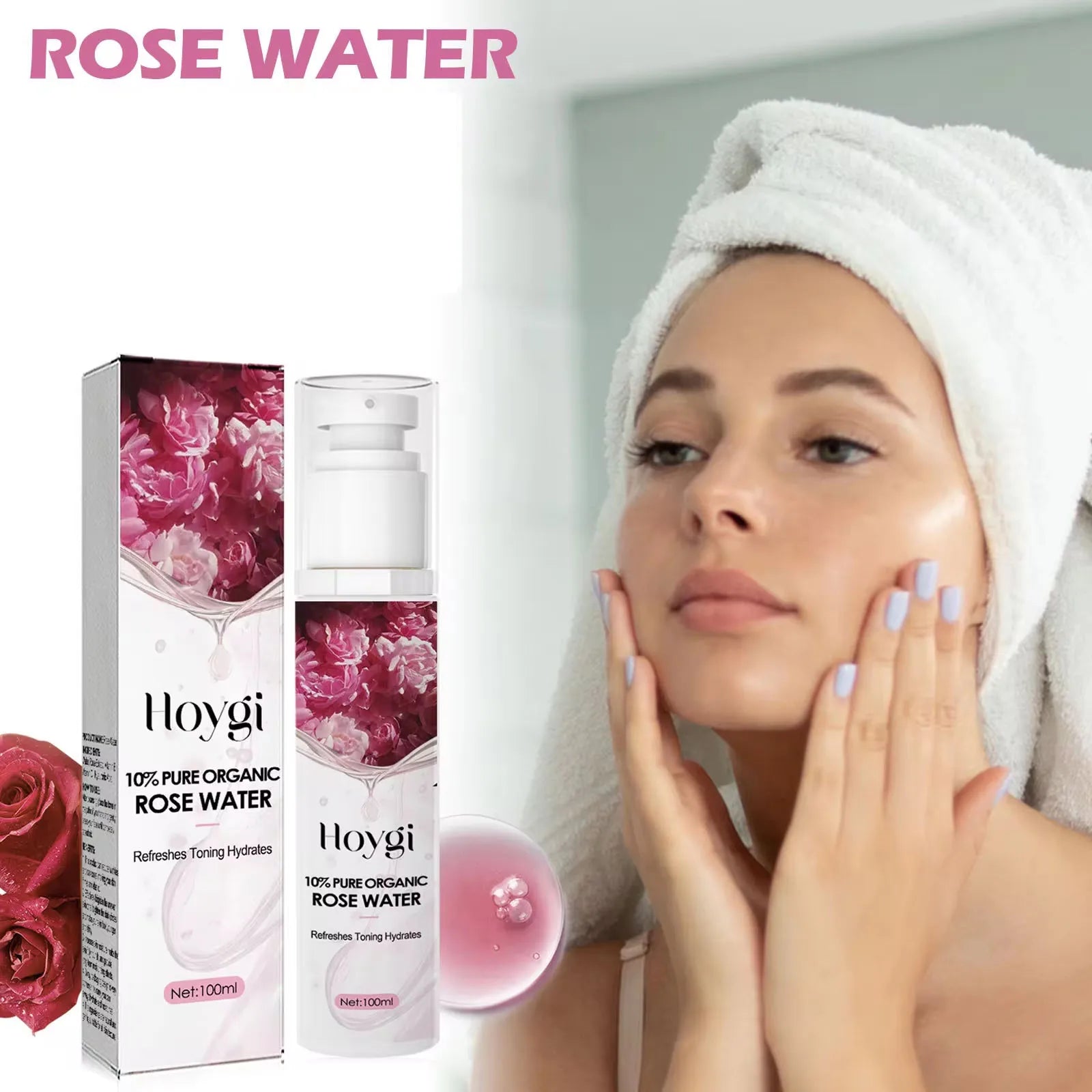 Rose Water Nourishing Shrink Pore Repair Sensitive Skin Oil Control Improve Dullness Skin Care Toner Soothing Moisturizing Serum Peaceful Pleasures Health and Wellness