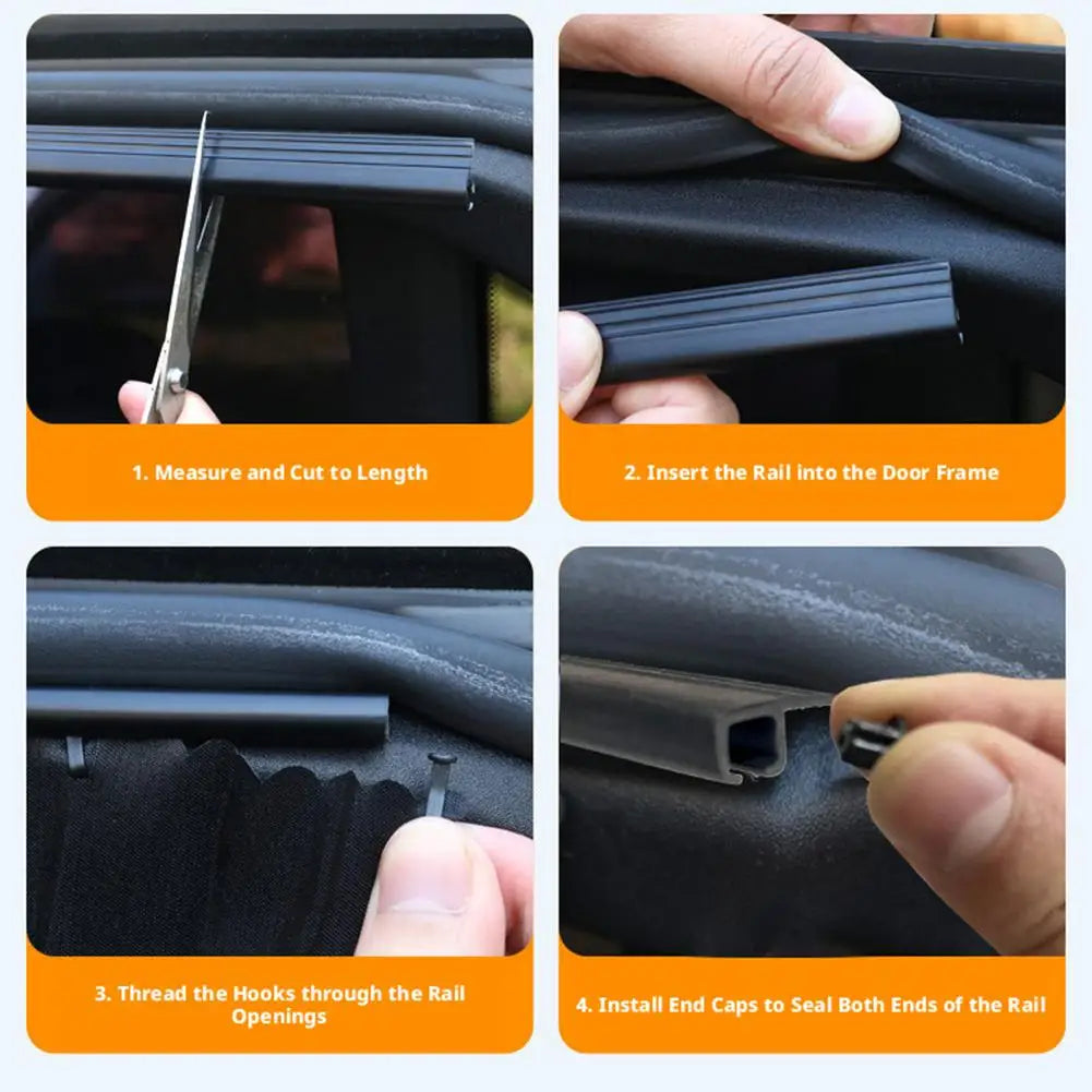 Car Window Sun Shade - Automatic Telescopic Curtain Set Peaceful Pleasures Health and Wellness