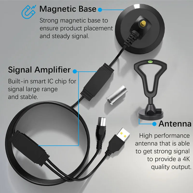 Dual Amplifier Indoor Outdoor HDTV OTA Antenna – DTMB