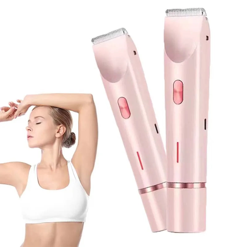 Electric Shaver for Women 2 in 1 Bikini Trimmer Double Head Portable Hair Electric Epilator IPX7 Waterproof Electric Razor Peaceful Pleasures Health and Wellness