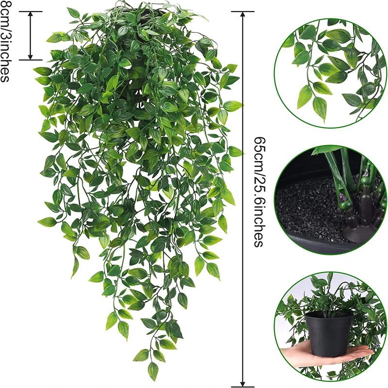 Artificial Ivy Wall Hanging Plant with Pot | Home Wedding Decor