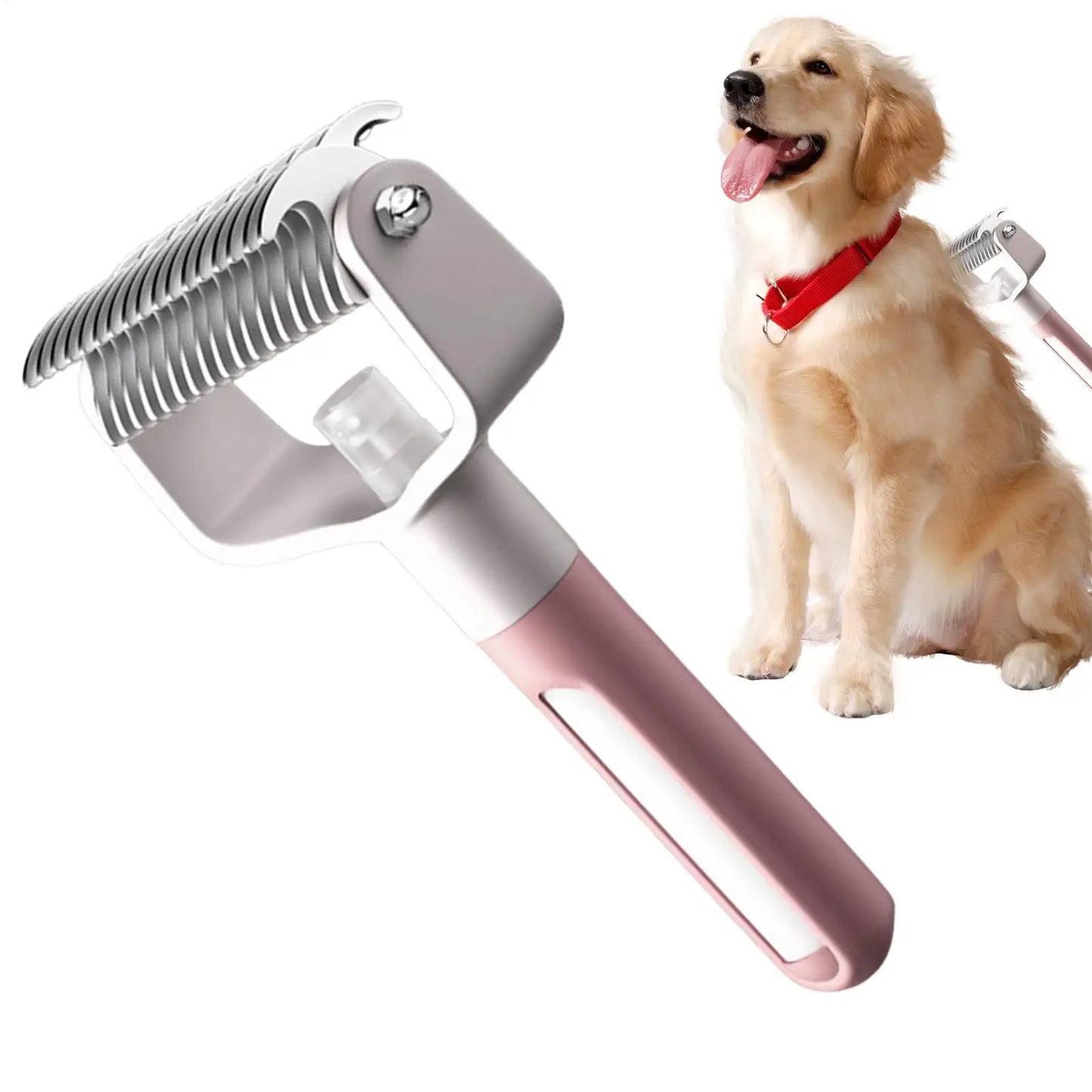 Pet Deshedding Brush – Dog & Cat Grooming Comb with Mist