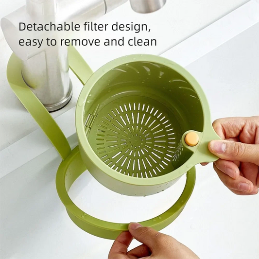 Sink Hanging Strainer Basket – Push-Button Drain & Easy Empty Sink Strainer Basket Oasis Select