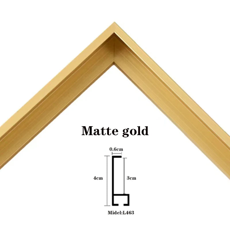 Customizable DIY Aluminum Alloy Floating Metal Photo Frame Wall Art Canvas Photo Frame 70x140cm,100x100cm,60x120cm，etc Peaceful Pleasures Health and Wellness Matte Gold customized 5