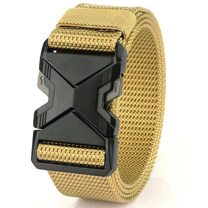 1pc Men's Tactical Sports Belt, Adjustable Quick Release Buckle Multipurpose Outdoor Training Mountaineering Belt For Ideal Gift Peaceful Pleasures Health and Wellness yellow 125cm