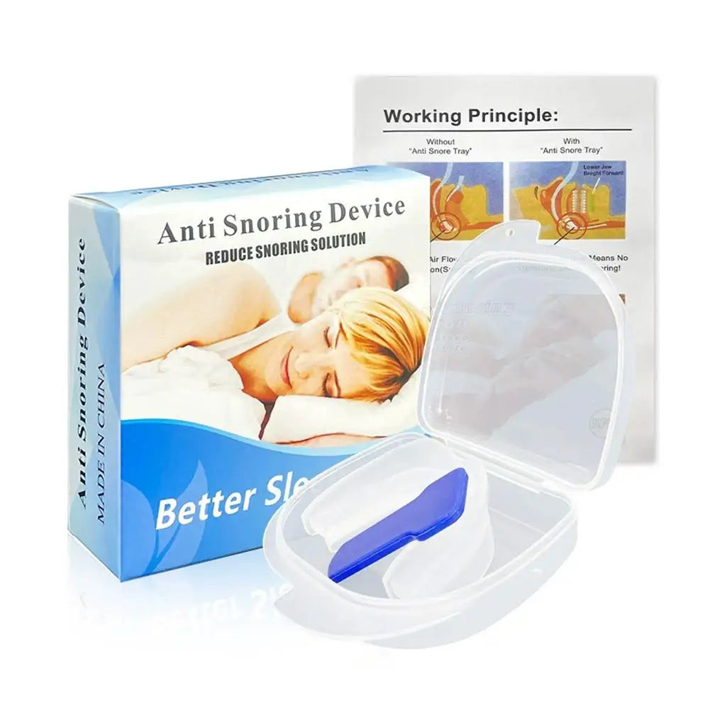 Reusable Anti-Snoring Silicone Mouthpiece | Quiet Sleep Aid Anti-Snoring Mouthpiece Peaceful Pleasures Health and Wellness white