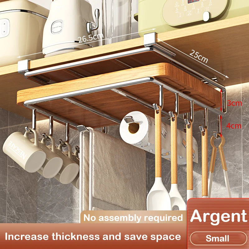 Kitchen Under Cabinet Basket Storage Shelf Cutting Board Rack Kitchen Closet Rack Under Desk Cabinet Office Bathroom Organizers Peaceful Pleasures Health and Wellness 14