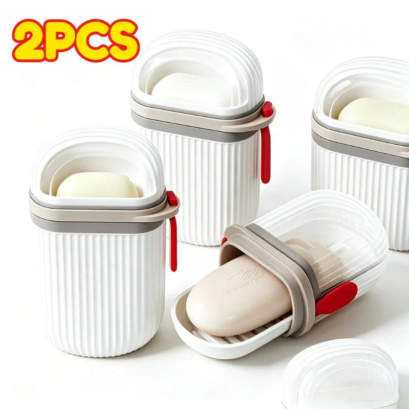Portable Travel Soap Box – Double-Layer Lid & Drain Hole