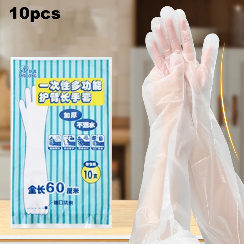 10-Pack Extended CPE Disposable Gloves – Food Grade, Non-Slip Disposable Cleaning Gloves Peaceful Pleasures Health and Wellness Default Title