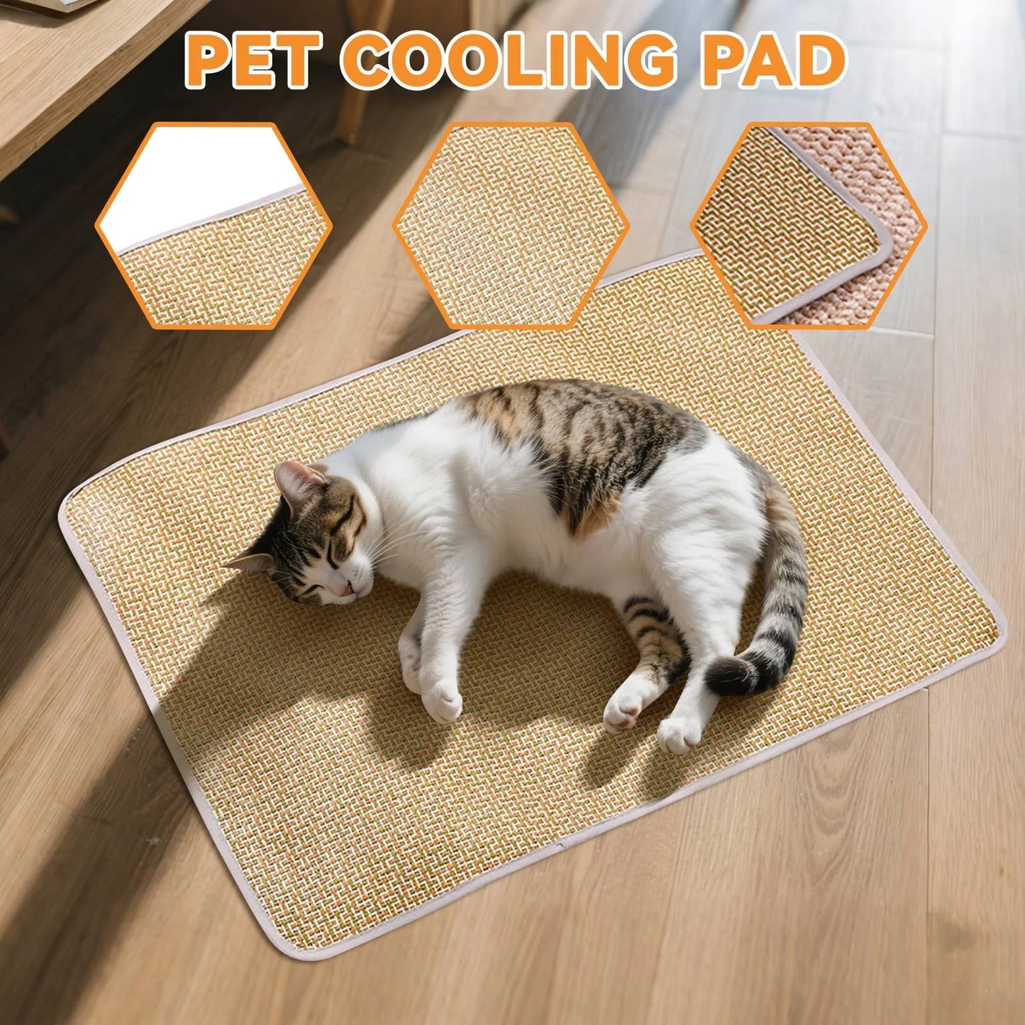 Summer Cooling Gel Pad for Dogs Cats Non Slip Pet Mat Heat Relief Washable Bamboo Bedding Indoor Outdoor Use Peaceful Pleasures Health and Wellness