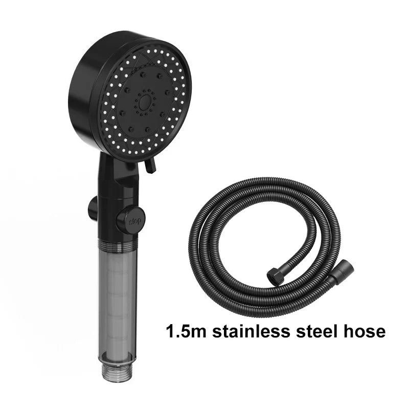 8-Mode Filtered Shower Head | High Pressure & One-Key Stop