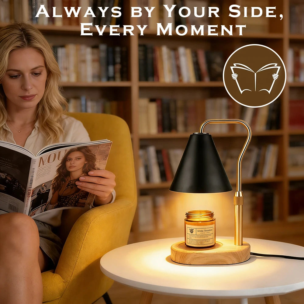 RUNTOIN Black Candle Warmer Lamp | Dimmable Wax Melter Light