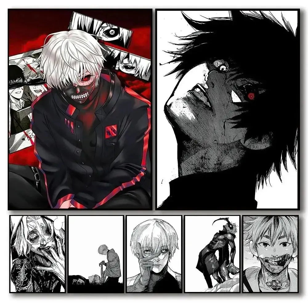 Japanese Anime Tokyo Ghoul Poster Wall Art Canvas Painting Manga Print for Living Room Home Decor Peaceful Pleasures Health and Wellness
